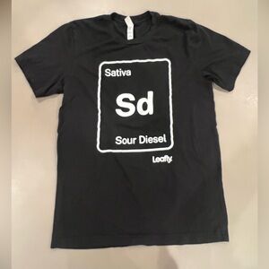 Black Graphic Leafly Sour Diesel Sativa T-Shirt
